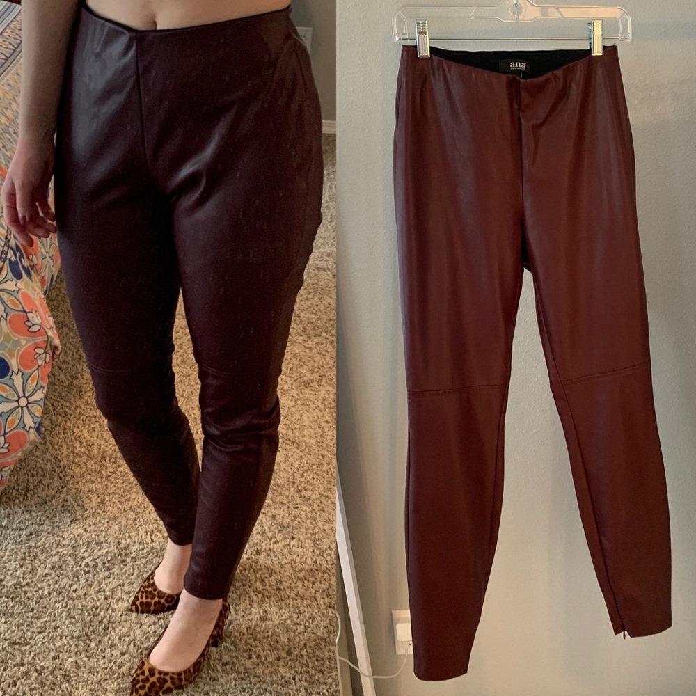 Pleather Pants, Burgundy